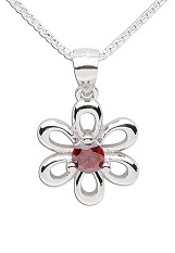 handsome daisy January birthstone baby necklace